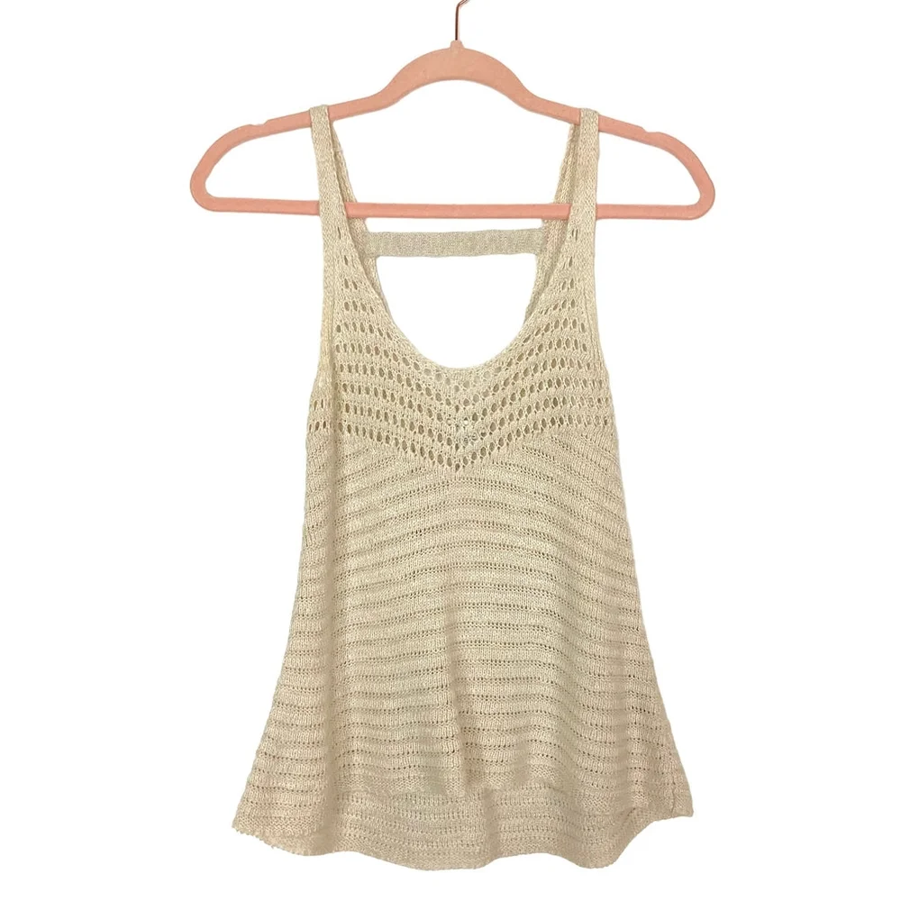Women's Cream Knit Tank Top - Picture 1 of 4